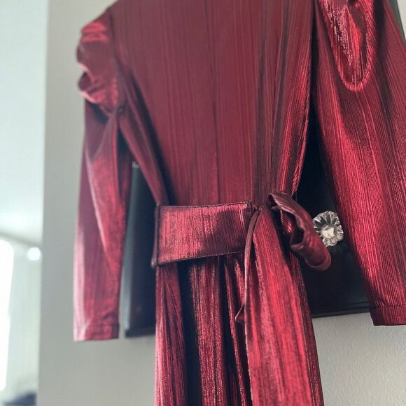 Retrofete Red Metallic Jumpsuit. XS. - Picture 4 of 4